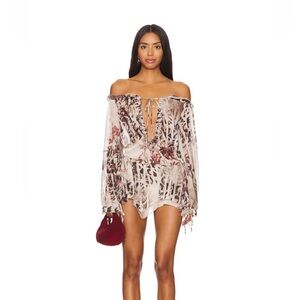 Jaded London Hem Dress in Leopard
Drawstring waist sides and cuffs
Semi-sheer